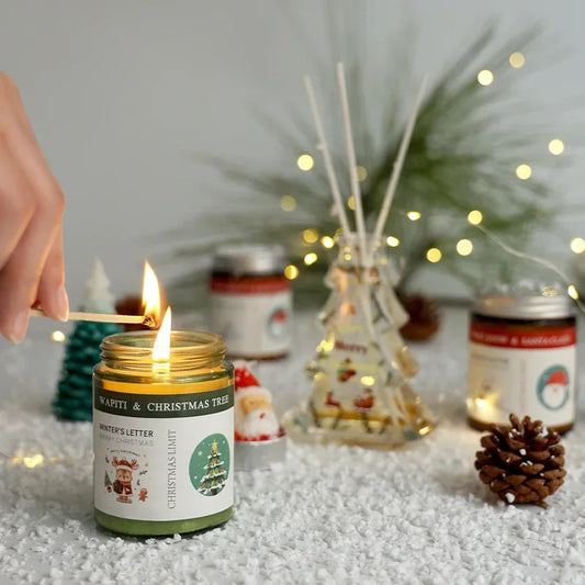 FestiveGlow Soy Candle™ – Christmas Aromatic Candle Jar - Utopia Corner
