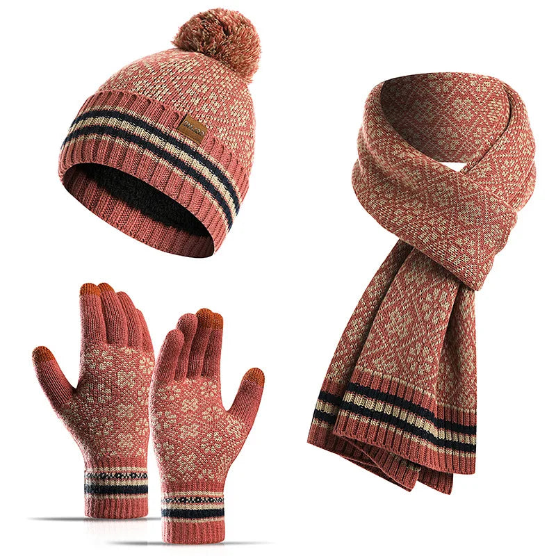 WinterGlow 3-Piece Set™ – Beanie, Gloves & Scarf for Women - Utopia Corner
