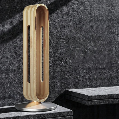 AeroWood Luxe Headphone Hanger product presentation on black rock background 