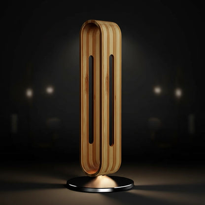 AeroWood Luxe Headphone Hanger product presentation on black background with ambient lights