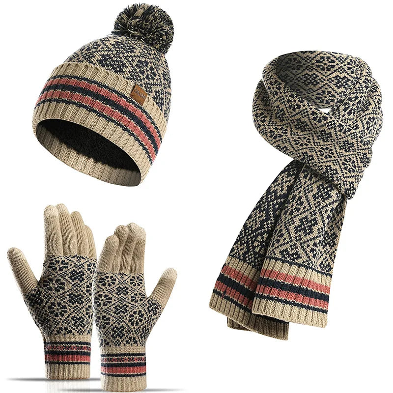 WinterGlow 3-Piece Set™ – Beanie, Gloves & Scarf for Women - Utopia Corner