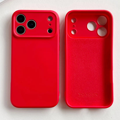 Two red phone cases on a white background