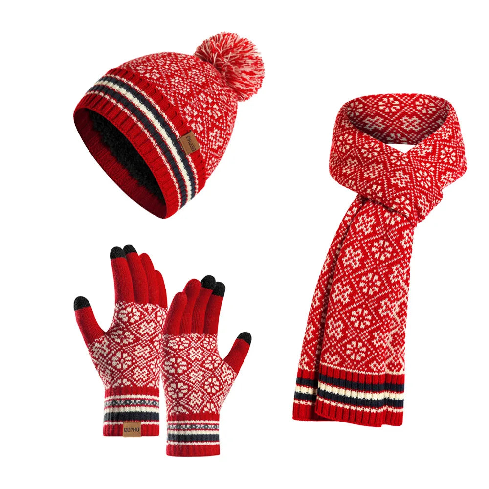 WinterGlow 3-Piece Set™ – Beanie, Gloves & Scarf for Women - Utopia Corner