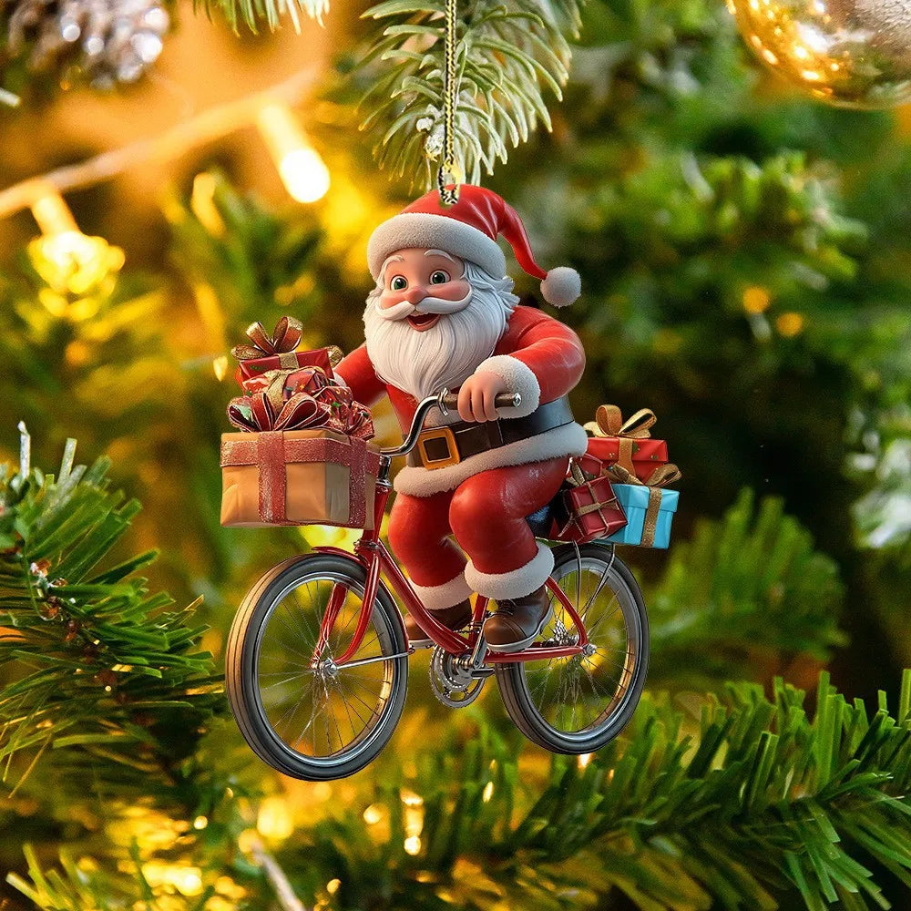 SantaCycle Acrylic Pendant™ – 2D Christmas Tree Decoration - Utopia Corner