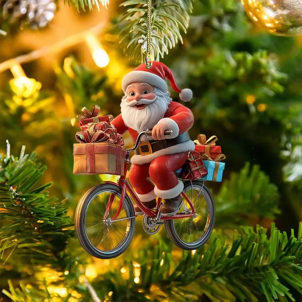 SantaCycle Acrylic Pendant™ – 2D Christmas Tree Decoration - Utopia Corner