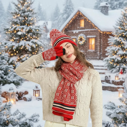 WinterGlow 3-Piece Set™ – Beanie, Gloves & Scarf for Women - Utopia Corner