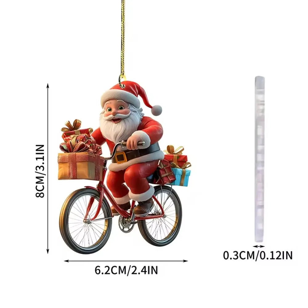 SantaCycle Acrylic Pendant™ – 2D Christmas Tree Decoration - Utopia Corner