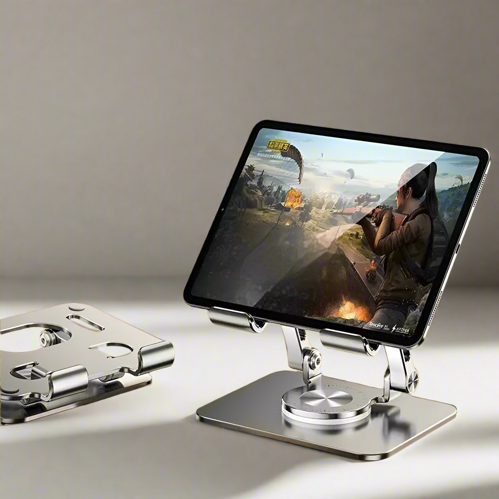 Adjustable tablet stand holder for hands-free viewing and ergonomic desk setup
