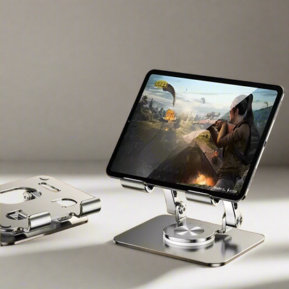 Adjustable tablet stand holder for hands-free viewing and ergonomic desk setup
