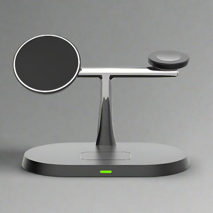 Apple charging station with sleek modern design organizing multiple Apple devices on desk
