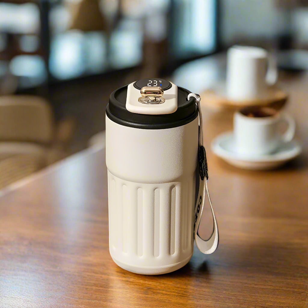 Black Thermos 40oz stainless steel bottle with matte finish and ergonomic handle for durable hydration