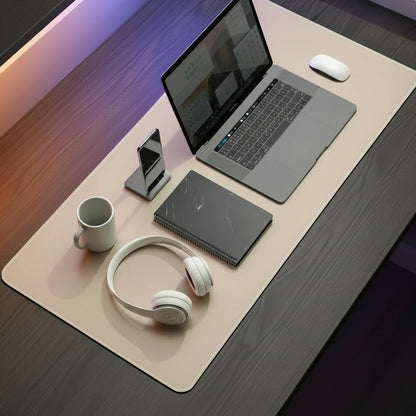 PU leather mouse pad with smooth surface and stitched edges for precise mouse control
